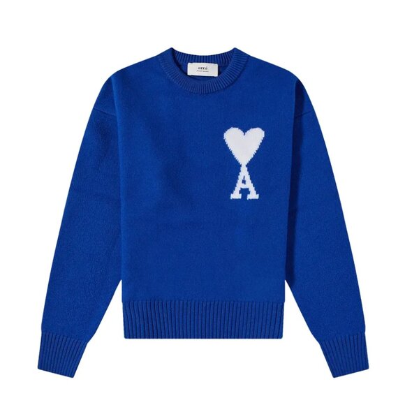 Blue Ami Sweater with Heart Logo - Picture 1 of 7